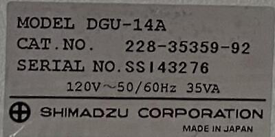 Shimadzu DGU-14A Chromatography HPLC Degasser 12v