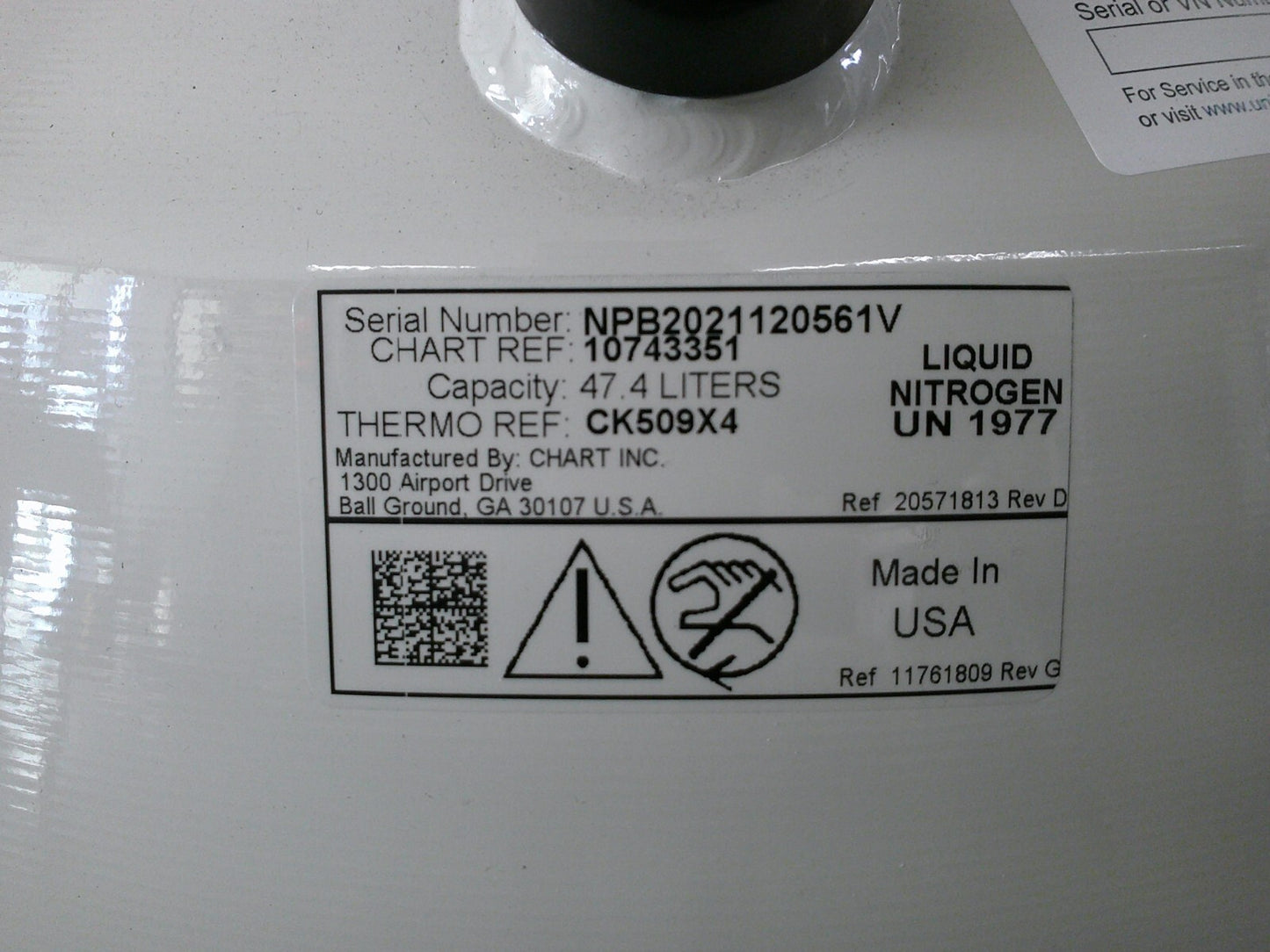 Thermo Scientific BioCane 47 L Liquid Nitrogen LN2 Dewar Cryo Storage w/Racks