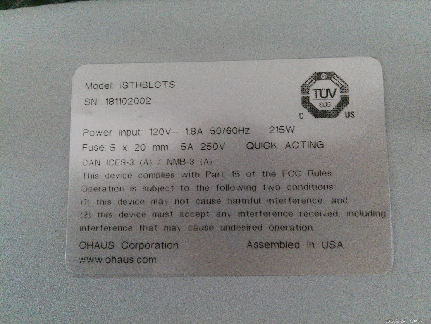 Ohaus ISTHBLCTS Incubating Cooling Thermal Shaker w/ 5ml Block FULLY TESTED