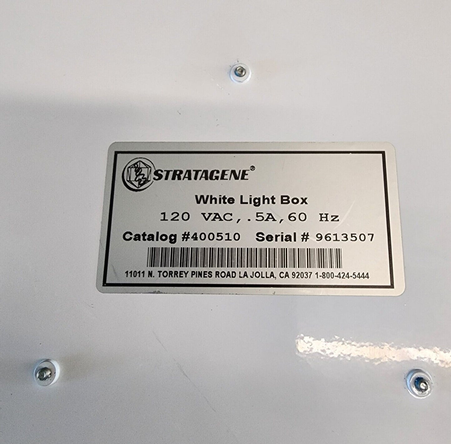 Stratagene 400510 White Light Box 120v 0.5A 60 Hz FULLY TESTED