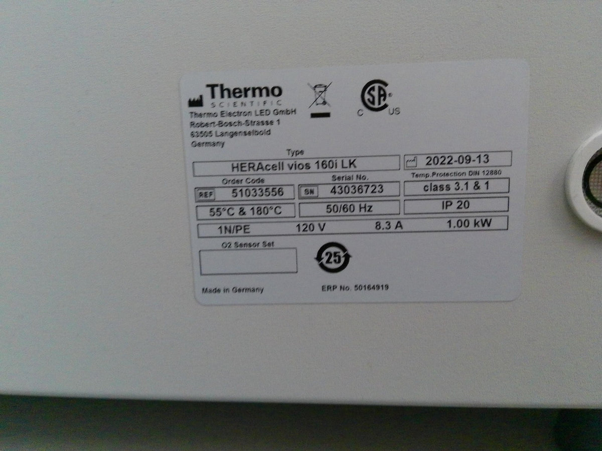 Thermo HERAcell Vios 160i Copper Lined CO2 Incubator (2022) Calibrated