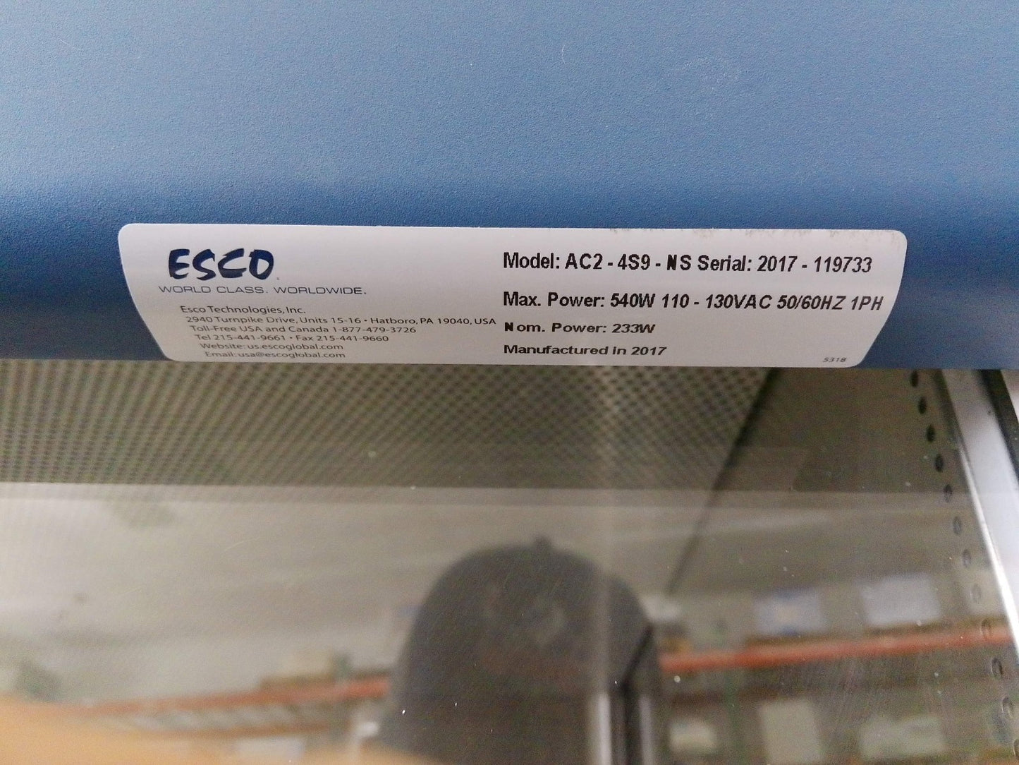 Esco 4ft AC2-4S9-NS (2017) Biosafety Cabinet w/Stand & UV FULLY TESTED