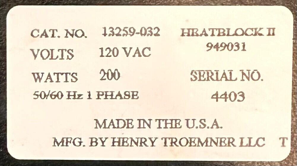 VWR 13259-032 Standard Heatblock II w/ 2 Blocks 120v FULLY TESTED