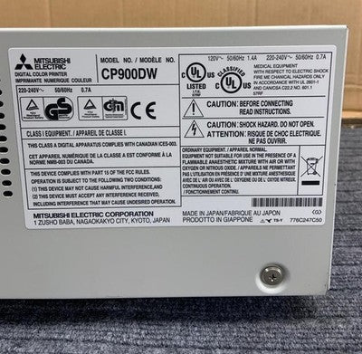 Mitsubishi CP900DW Digital Color Printer 120v