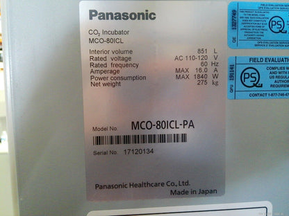 Panasonic MCO-80ICL CO2 Large Reach-In Incubator 30.1Cf, 851L, 120v