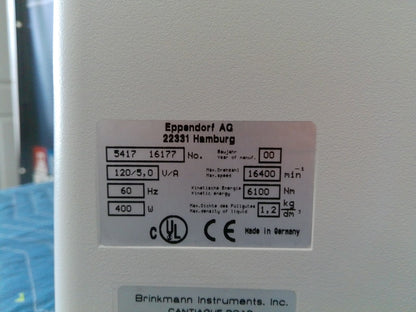 Eppendorf 5417C Micro-Centrifuge w/ F45-30-11 Rotor FULLY TESTED