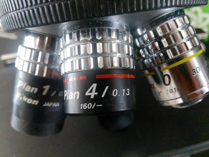 Nikon Optiphot 2 Phase Contrast Microscope w/ 6 Objectives & Lamp Power Supply