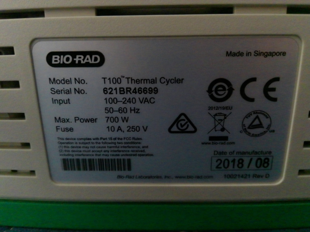 Bio-Rad T100 96 Well Thermal Cycler PCR Gene Analysis System
