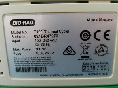 Bio-Rad T100 96 Well Thermal Cycler PCR Gene Analysis System