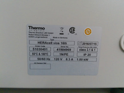 Thermo HERAcell Vios 160i Double Stack Copper Lined CO2 Incubators (2016)