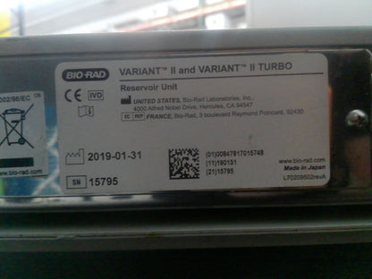 Bio-Rad VARIANT II VCS Hemoglobin Testing System