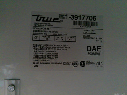 True GDM-45, Glass Sliding Door Deli Refrigerator 45Cf, 120v, FULLY TESTED