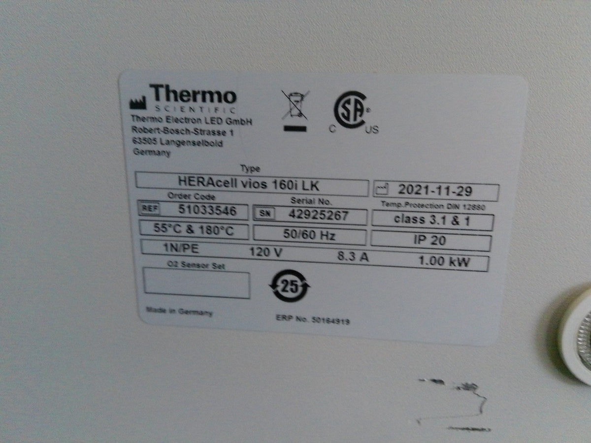 Thermo HERAcell Vios 160i Double Stack Copper Lined CO2 Incubators (2021)