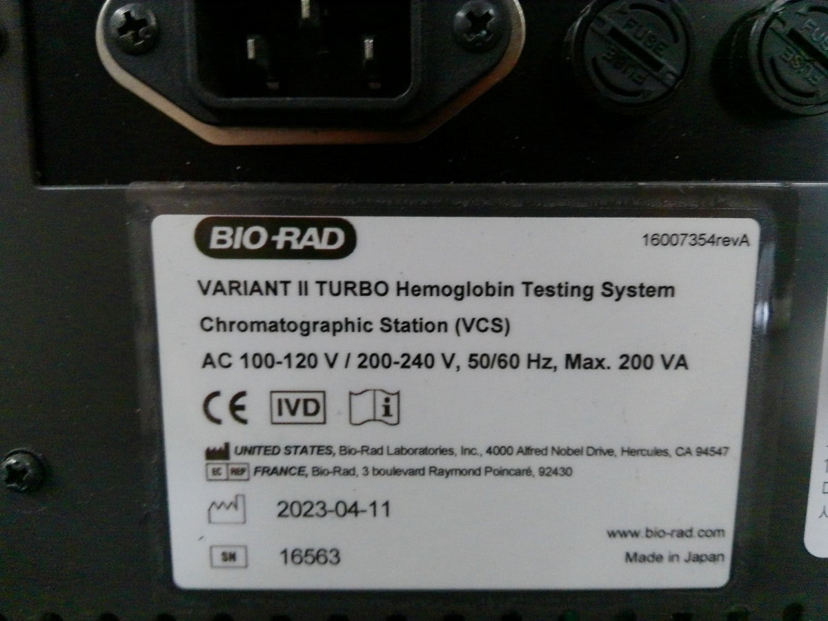 Bio-Rad VARIANT II VCS Hemoglobin Testing System w/ Computer