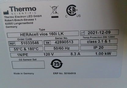 Thermo HERAcell Vios 160i Double Stack Copper Lined CO2 Incubators (2021)