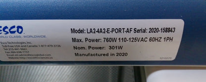 Esco 4ft LA2-4A2-E A2 Biosafety/ Biological Safety Cabinet w/Stand & UV+Warranty