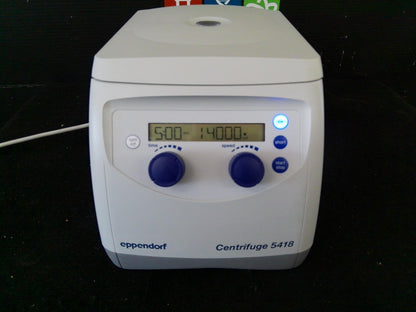 Eppendorf 5418 Benchtop Microcentrifuge w/ FA-45-18-11 Fixed-Angle Rotor TESTED