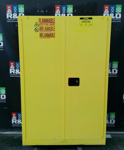 Uline H-1564S-Y Flammable Storage Cabinet Self Closing Doors 45 Gal