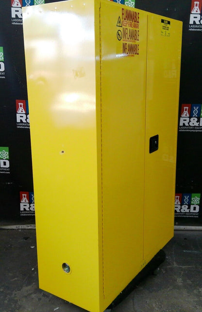 Uline H-1564S-Y Flammable Storage Cabinet Self Closing Doors 45 Gal