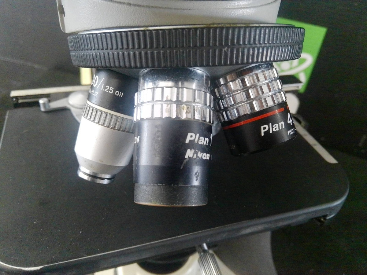 Nikon Optiphot 2 Phase Contrast Microscope w/ 6 Objectives & Lamp Power Supply
