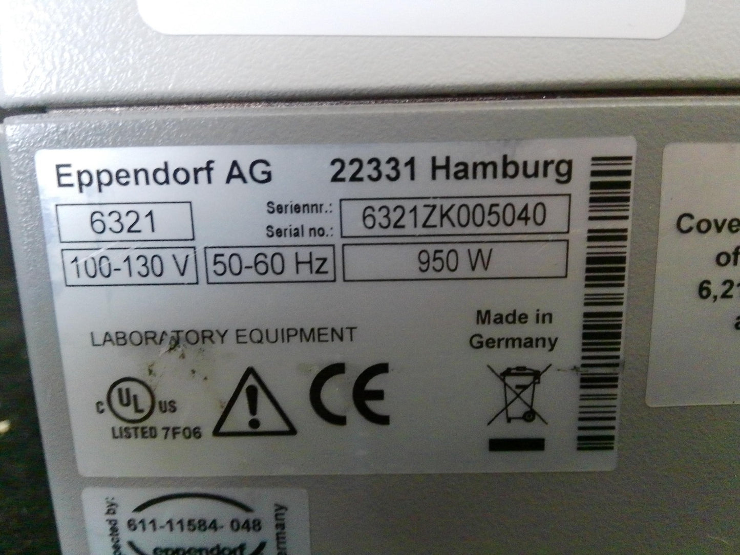 Eppendorf 6321 Mastercycler Pro Vapo.Protect 96 well PCR Thermal Cycler