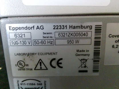 Eppendorf 6321 Mastercycler Pro Vapo.Protect 96 well PCR Thermal Cycler