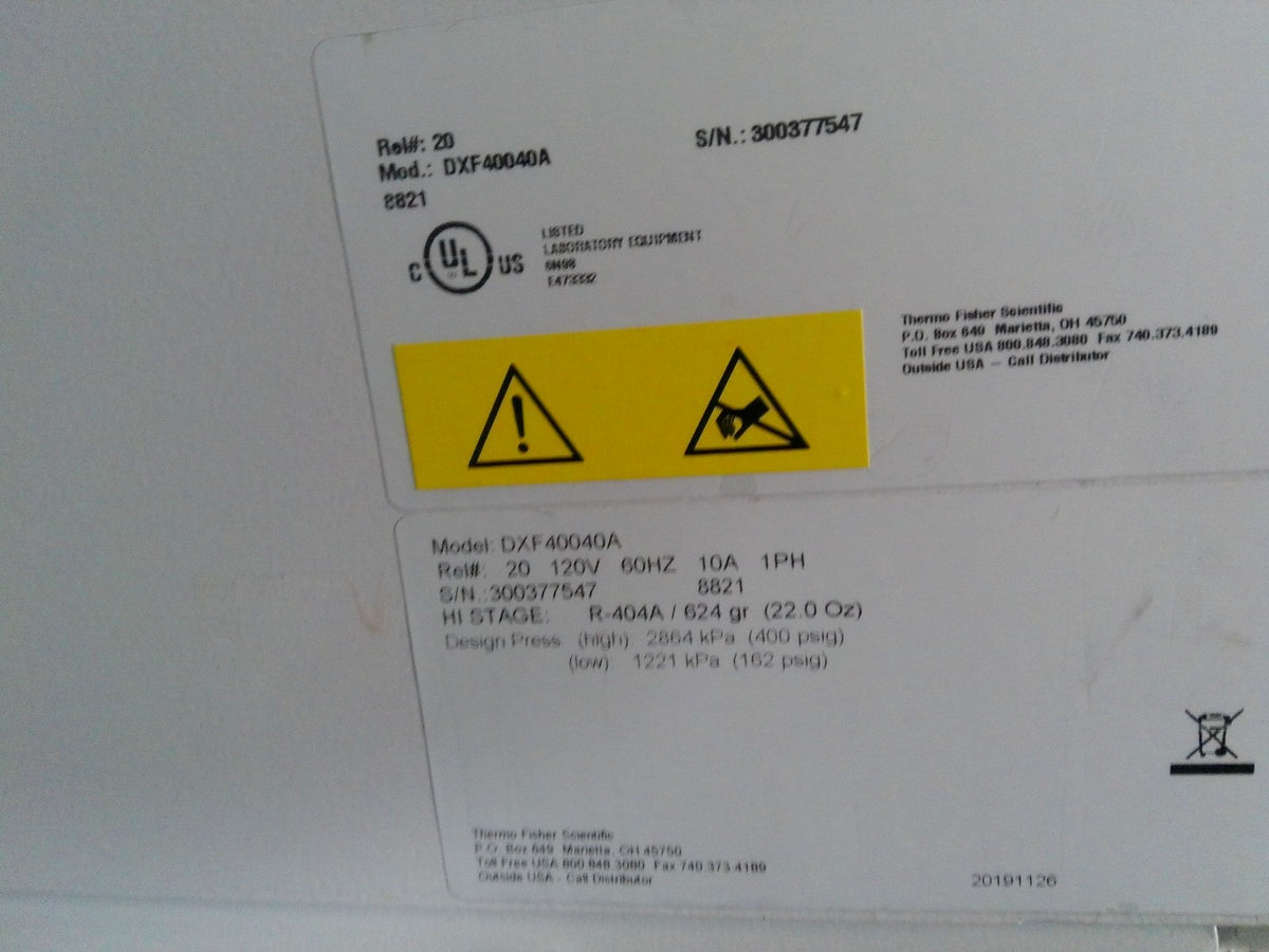 Thermo Scientific Revco DXF40040A -40c Ultra-Low Freezer 23Cf