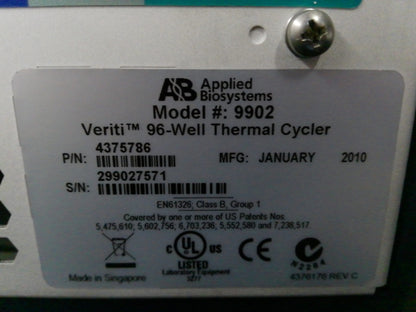 Applied Biosystems Model 9902 Veriti 96-Well PCR Thermal Cycler