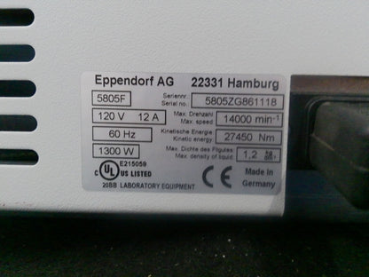 Eppendorf 5804R Refrigerated Centrifuge w/Rotor (A-4-44) & Buckets & Inserts