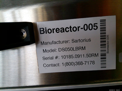 Sartorius DS050LBRM BIOSTAT BR-005 CultiBag RM50 Bioreactor w/Extras & Lid