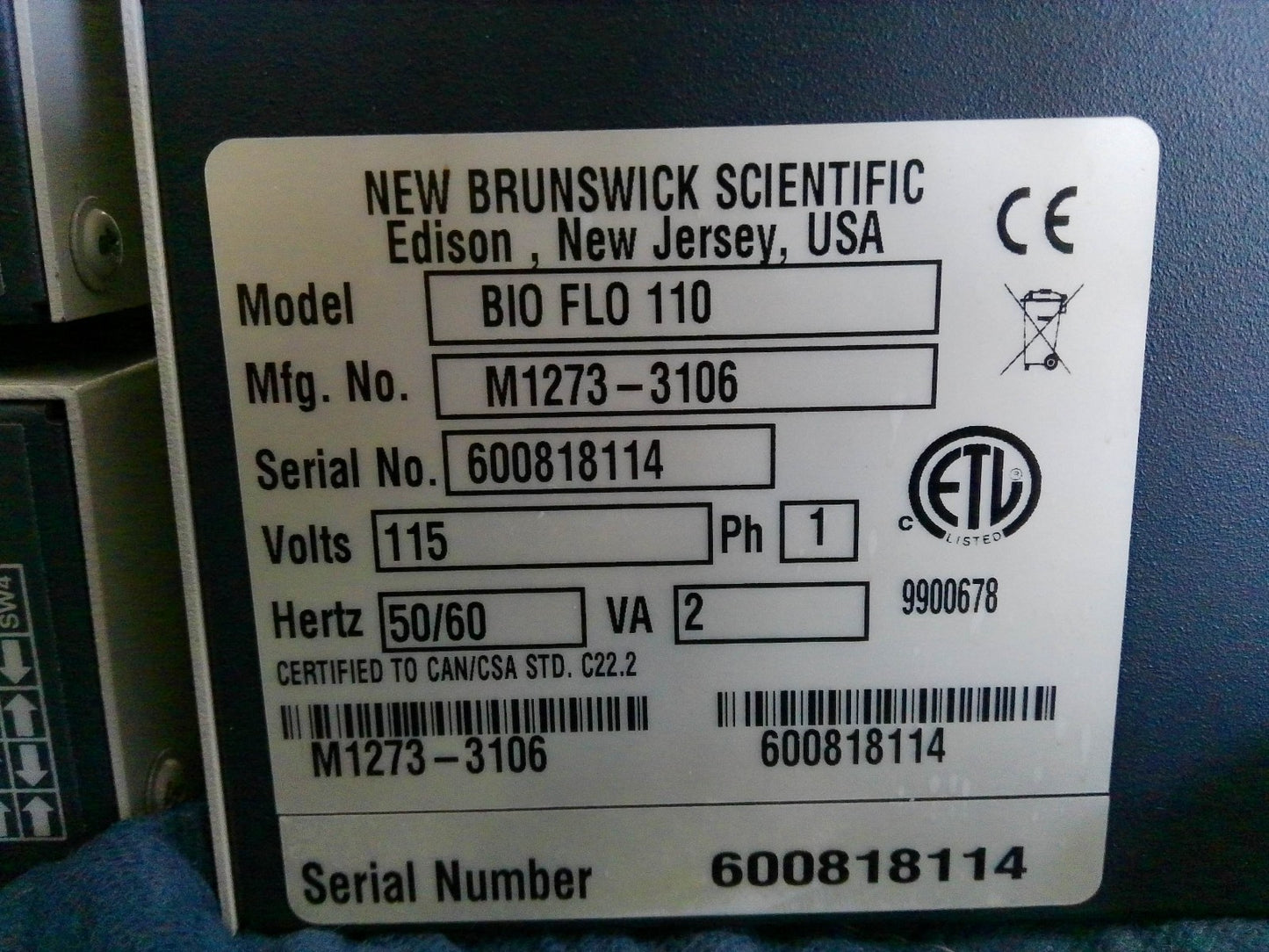 New Brunswick Scientific BioFlo 110 Modular Fermentation System