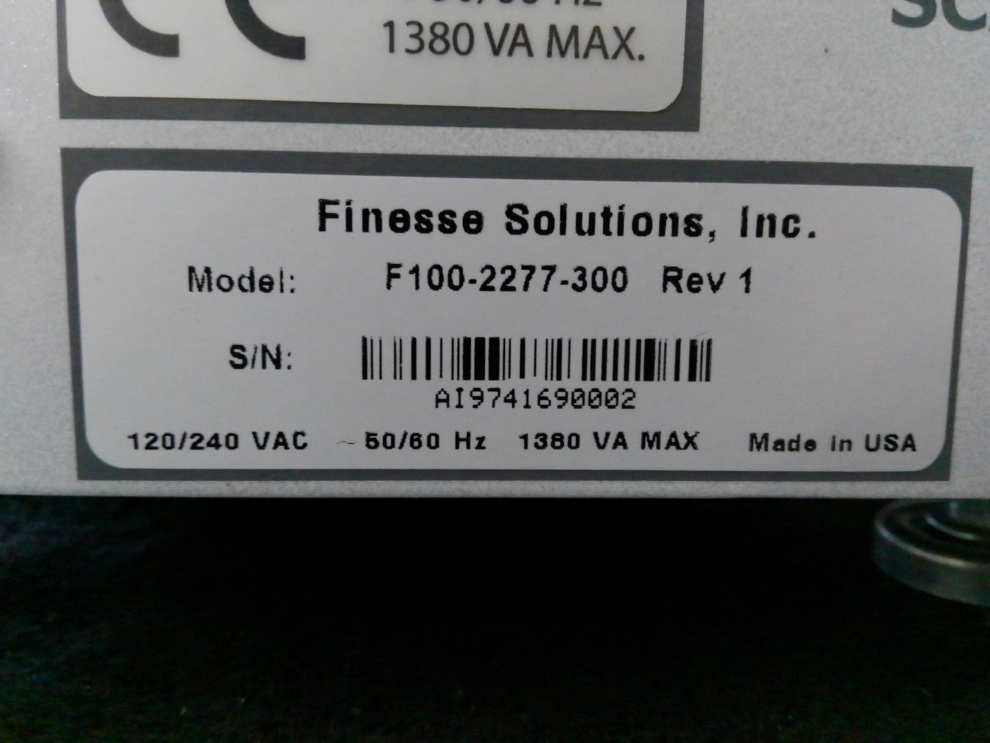 Finesse G3Lab Universal F100-2277-300 Rev 1 Bioreactor Controller w/pH&DO Probes
