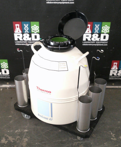 Thermo Scientific BioCane 47 L Liquid Nitrogen LN2 Dewar Cryo Storage w/Racks