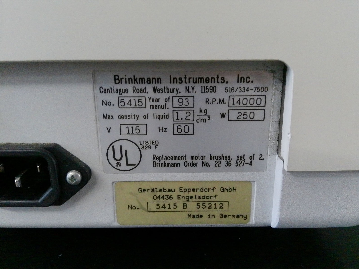 Eppendorf 5415C Benchtop Centrifuge Microcentrifuge w/F-45-18-11 Rotor