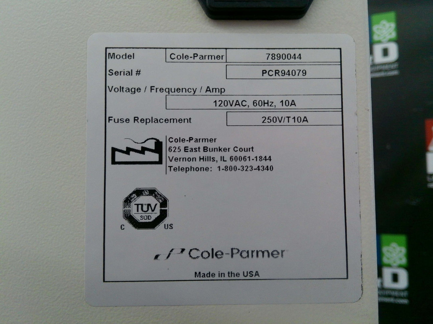 Cole Parmer 4ft 7890044 PCR Cabinet Laminar Flow w/ UV & Fluorescent Lighting