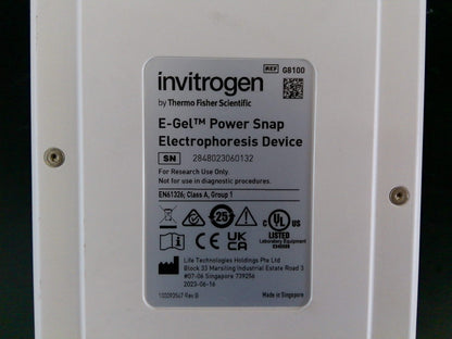 Invitrogen E-Gel Power Snap G8100 w/G8200 Camera Electrophoresis System