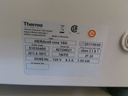 Thermo HERAcell Vios 160i Double Stack CO2 Incubators (2017) TESTED & CALIBRATED