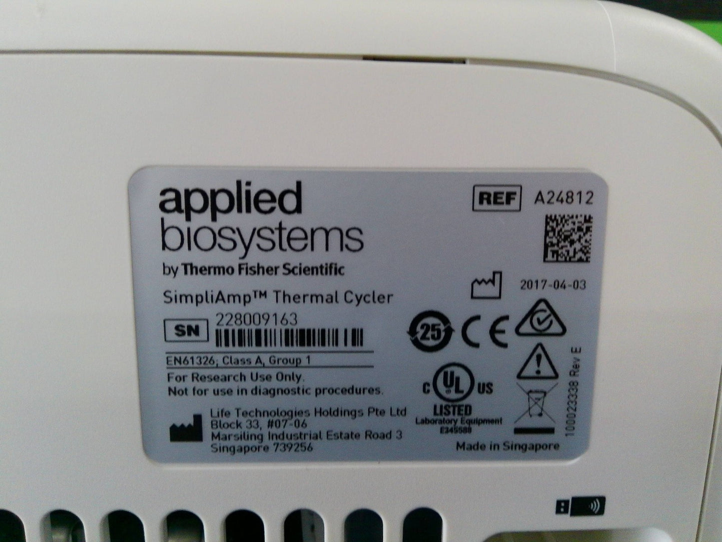 Applied Systems A24812 SimpliAmp 96-Well PCR Thermal Cycler (2017)