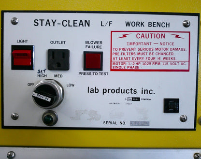 Lab Products 4ft Stay-Clean Laminar Flow, Animal Transfer Change Station