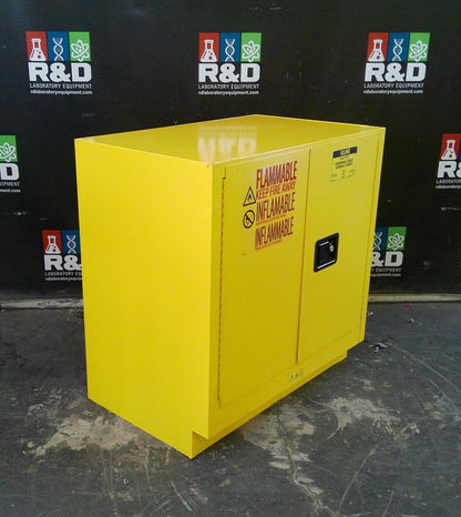 Uline H-14177S-Y Flammable Storage Cabinet Self Closing Doors 22 Gal