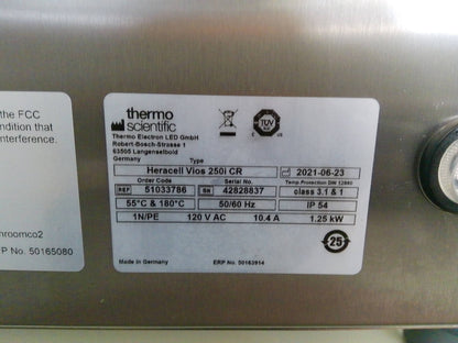 Thermo HERAcell Vios 250i CR Double Stack Copper Lined CO2 Incubators (2021)