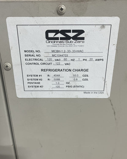 CSZ Cincinnati Sub-Zero Micro Climate MCB-1.2-.33-.33-H/AC Temperature Chamber