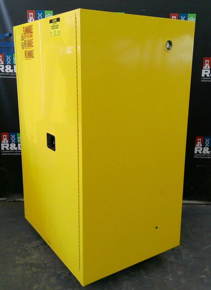 Uline H-2219S-Y Flammable Storage Cabinet Self Closing Doors 90 Gal
