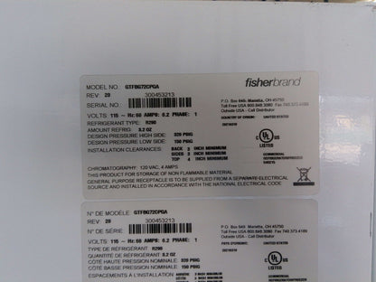 Fisherbrand Isotemp 3 Glass Door Laboratory +4C Refrigerator 72Cf (2021)