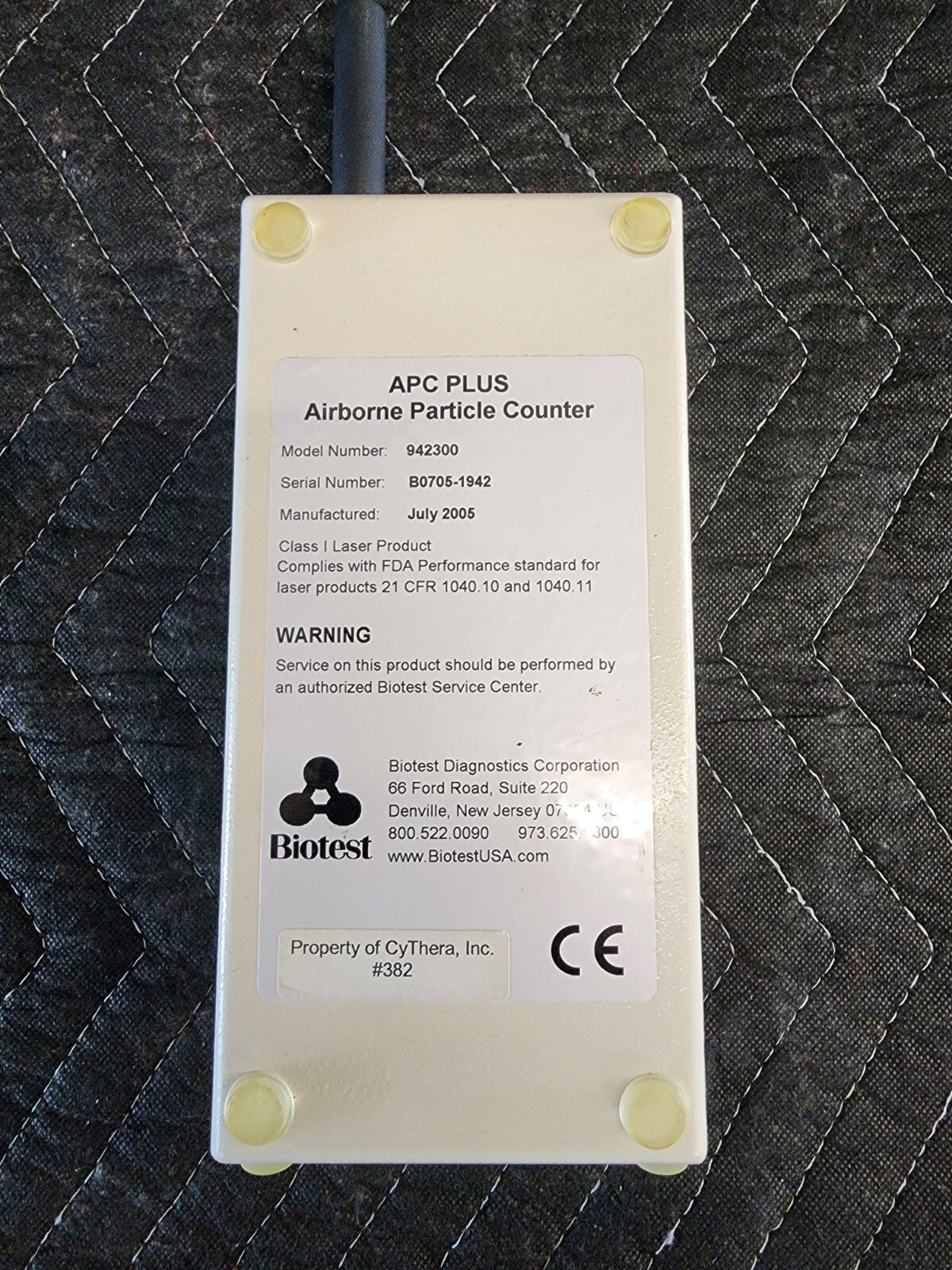 Biotest 942300 APC Plus Airborne Particle Size Counter 0.3 0.5 1.0 5.0 UM