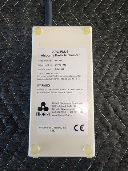 Biotest 942300 APC Plus Airborne Particle Size Counter 0.3 0.5 1.0 5.0 UM