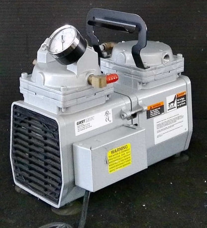 Gast DAA-V715-EB High-Capacity Vacuum Pump, with Gauge, Regulator, Relief