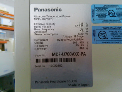 Panasonic MDF-U700VXC-PA -86C Ultra Low Freezer 25.7Cf 220v FULLY TESTED