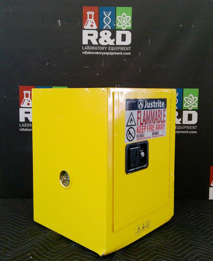 Justrite 29004 Countertop Flammable Storage Cabinet Self Closing Doors 4 Gal