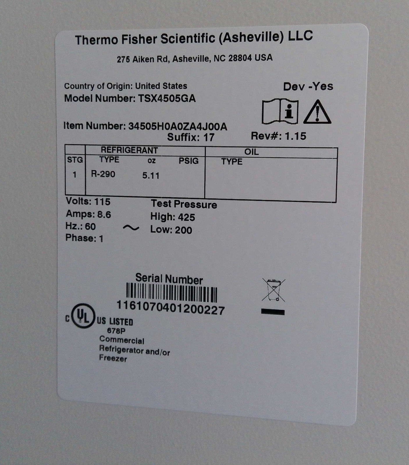 Thermo Scientific TSX4505GA Glass Double Door +4C Refrigerator 45.8Cf (2020)